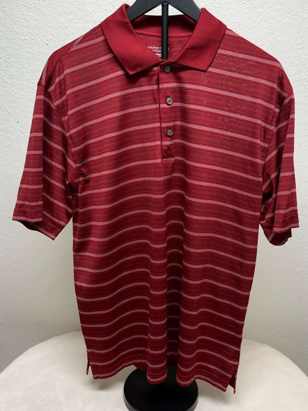 Roundtree & Yorke Red Striped Polo Shirt